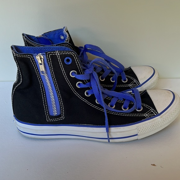 Converse All Star Chuck Taylor high top side zipper. Men size 8, Women size 10. - Picture 2 of 15